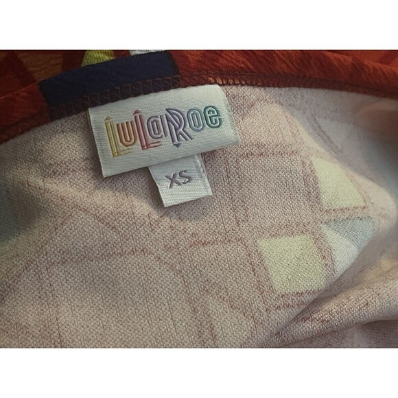 LuLaRoe Size XS Red Blue Yellow Print Nicole Dress Unicorn Rare NWT Bin S - Picture 4 of 9